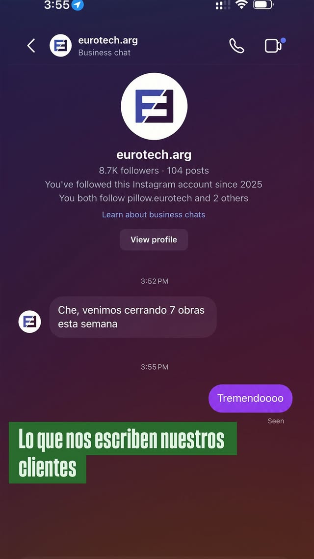 Chat con Eurotech: 7 obras cerradas en una semana